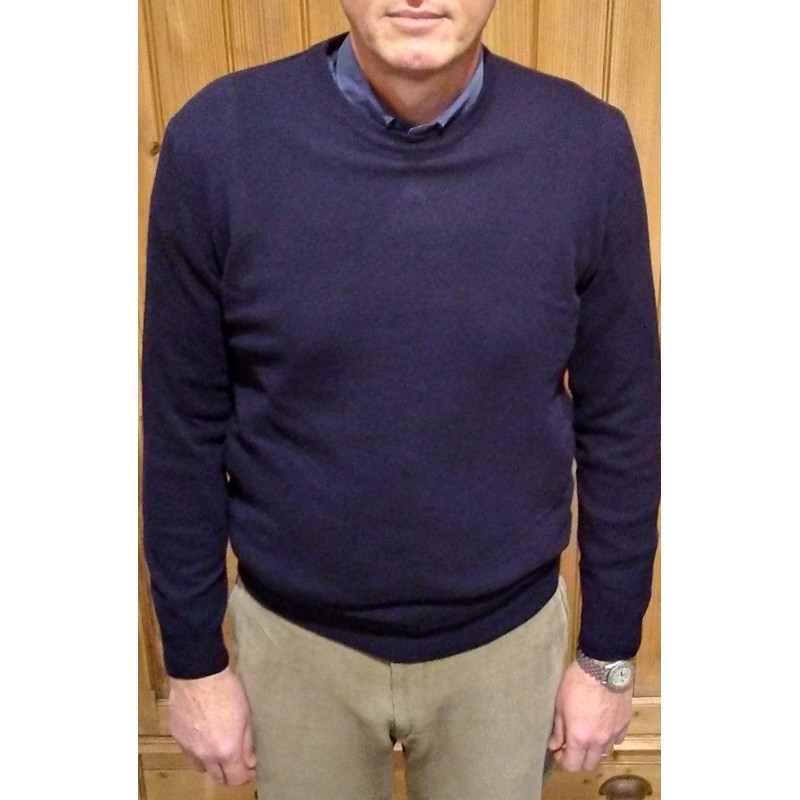 Men's crew neck sweater in wool