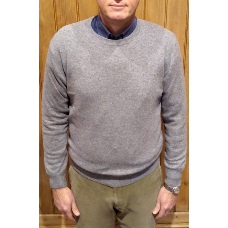 Men's crew neck sweater in wool