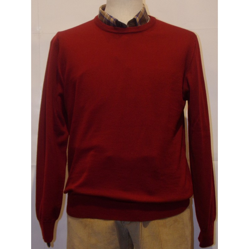 Men's crew neck sweater in wool