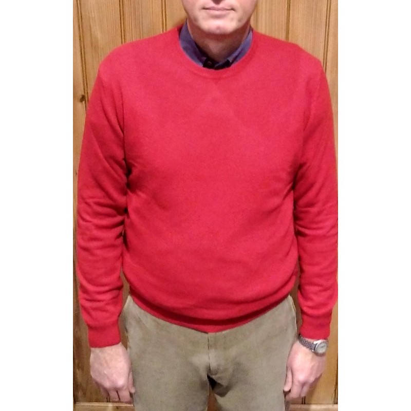 Men's crew neck sweater in wool