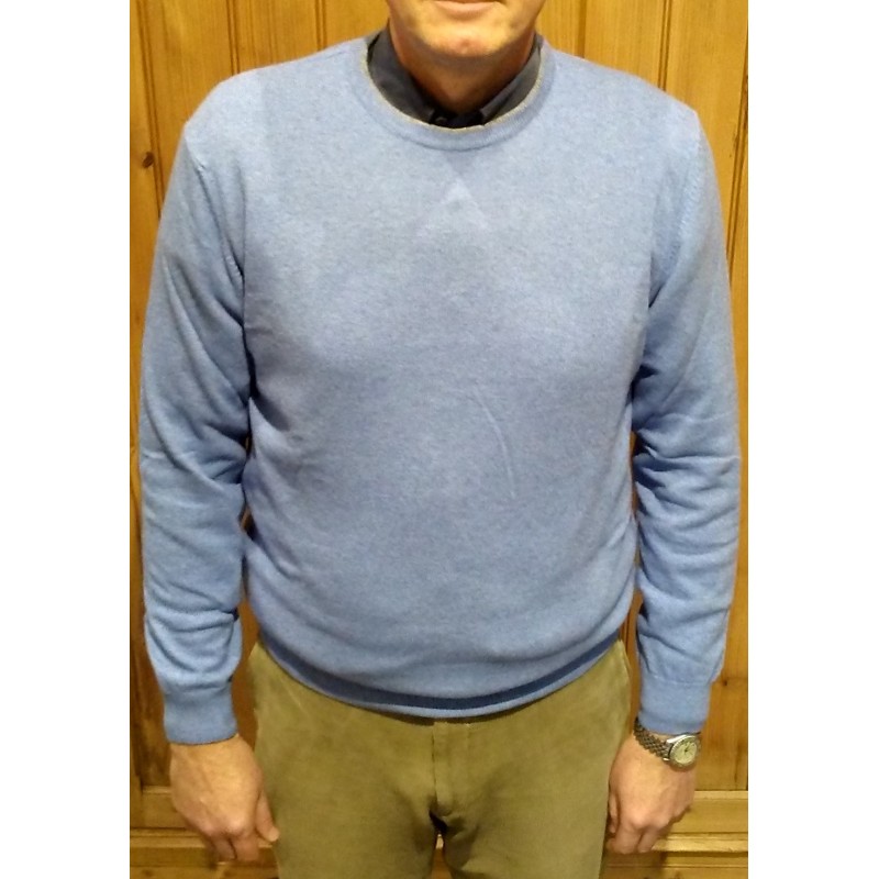 Men's crew neck sweater in wool